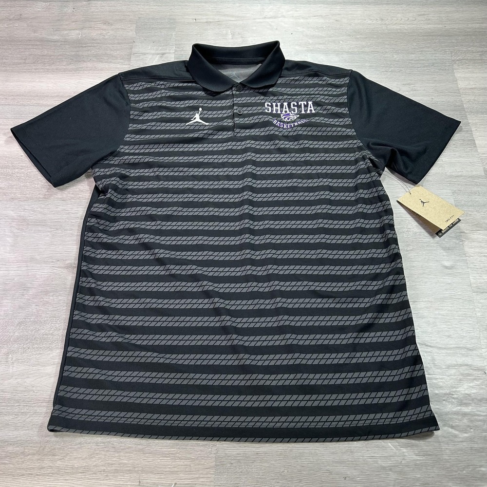 NEW Nike Jordan Polo Mens‎ Medium Shirt Dri Fit Shasta Basketball Black